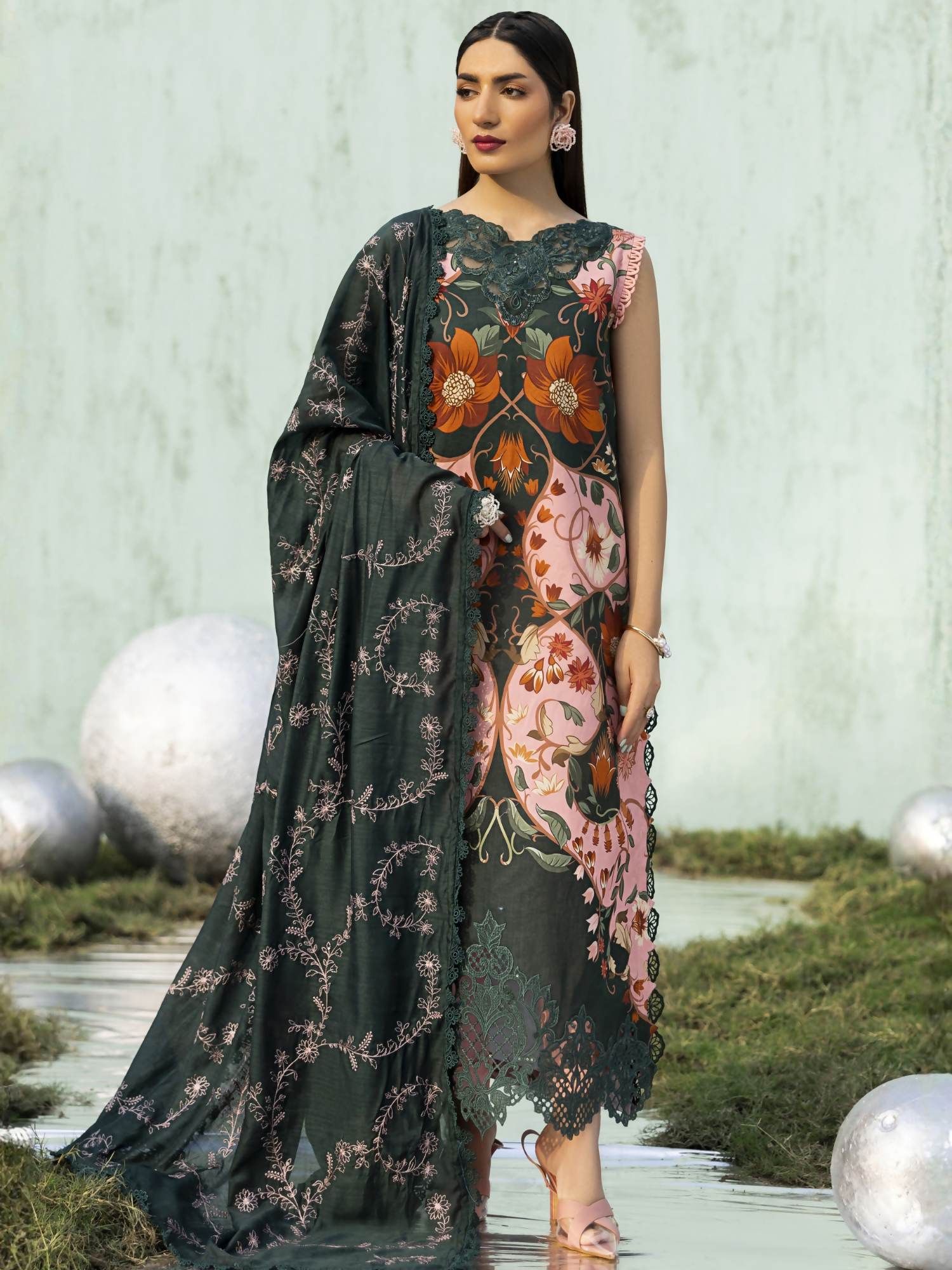 Parishay Ivy Bloom'26 Lawn Embroidered Unstitched 3-Piece Suit-IB-05