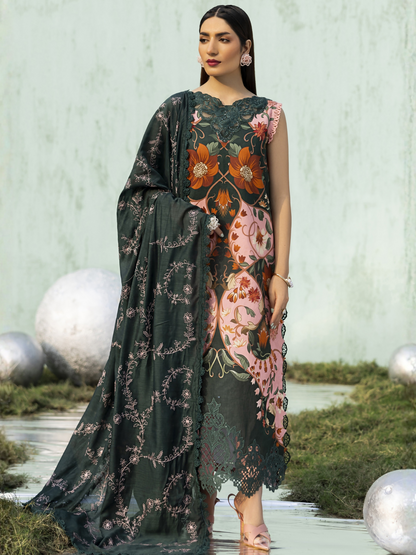 Parishay Ivy Bloom'26 Lawn Embroidered Unstitched 3-Piece Suit-IB-05
