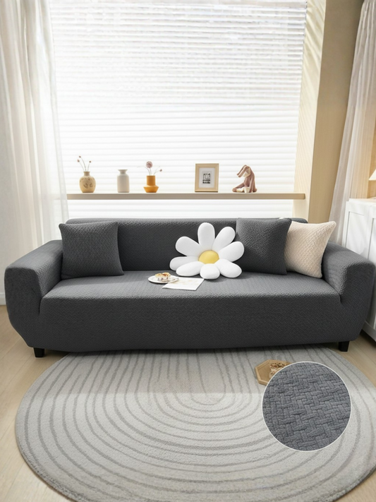 Elegant Bedding Stripe Jacquard Fitted Sofa Cover