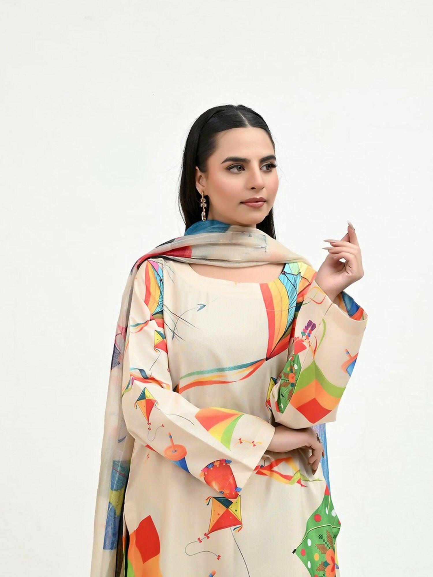 Imran Aftab Basant Mela Raw Silk Printed Unstitched 3-Piece Suit-IARP 07