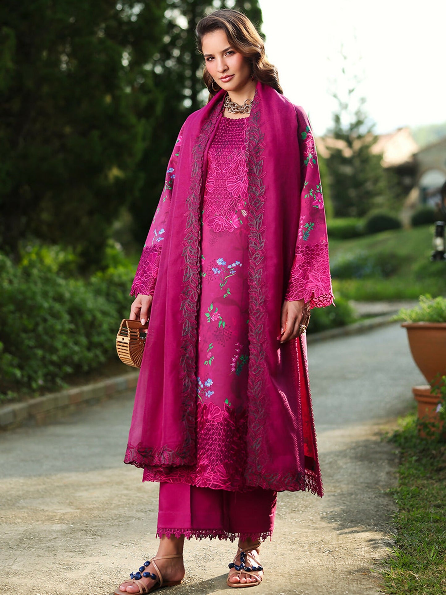 Rang Rasiya Florence Summer Edit'26 Lawn Embroidered Unstitched 3-Piece Suit-Mahra
