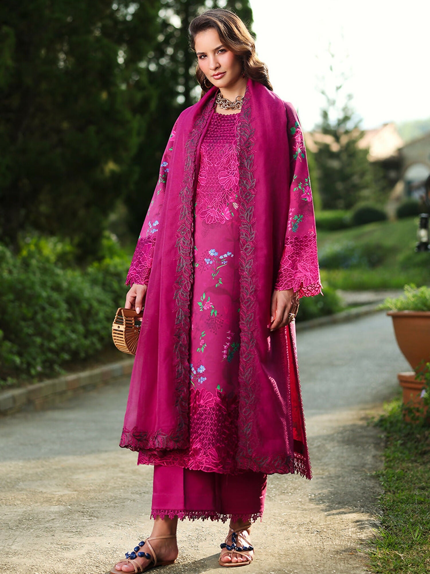 Rang Rasiya Florence Summer Edit'26 Lawn Embroidered Unstitched 3-Piece Suit-Mahra