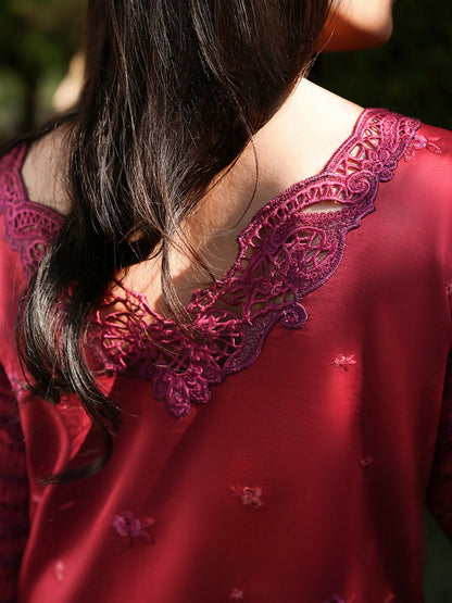 Mushq A Moi Luxury Lawn Embroidered Unstitched 3-Piece Suit-Falling Petals