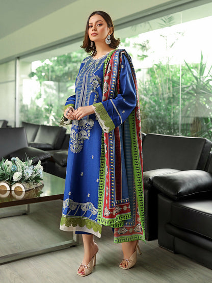 Binilyas Karandi Embroidered Unstitched 3-Piece Suit-755-A