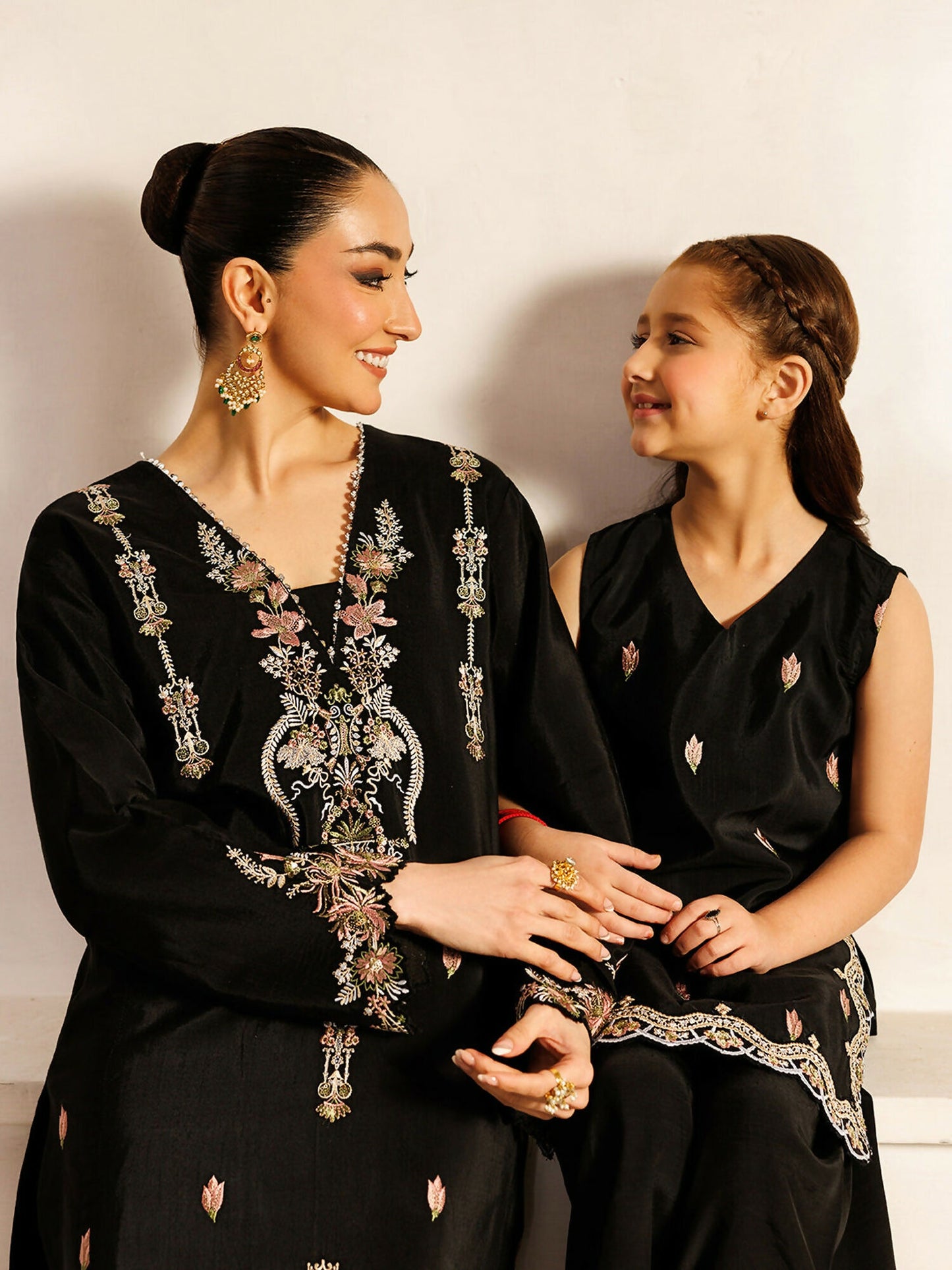 Panache Apparel Noore Eid Edit Raw Silk Embroidered Kaftan Set-Mahira