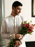 Hussain Rehar The Scent Luxury Pret SS'25 Raw Silk Embellished 2-Piece Suit-Vellin