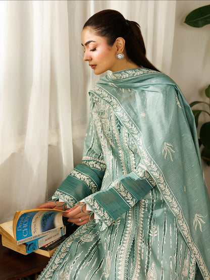 Mahnur Leila Lawn'26 Embroidered Unstitched 3-Piece Suit-L-02