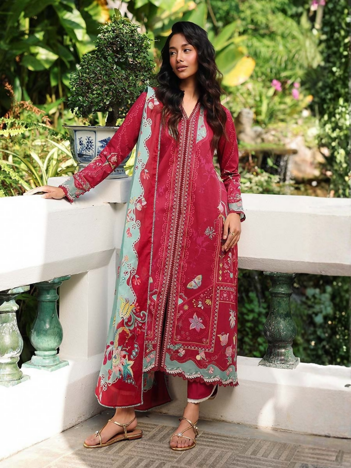 Qalamkar Qprints Lawn'26 Embroidered Unstitched 3-Piece Suit-AX-05-(A)-Brie