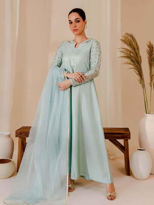 Allure By IH Raw Silk Embellished Stitched 3-Piece Suit-Madonna