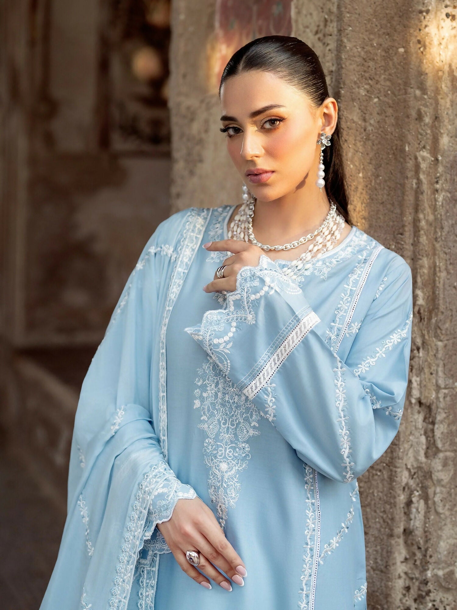 Panache Apparel Rang-e-Bahar Lawn Embroidered Stitched Suit-Badal