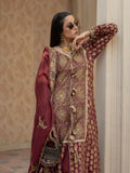 Shiza Hassan Chap Tilak Formals Pure Tusser Silk Embroidered Stitched 3-Piece Suit–Crimson