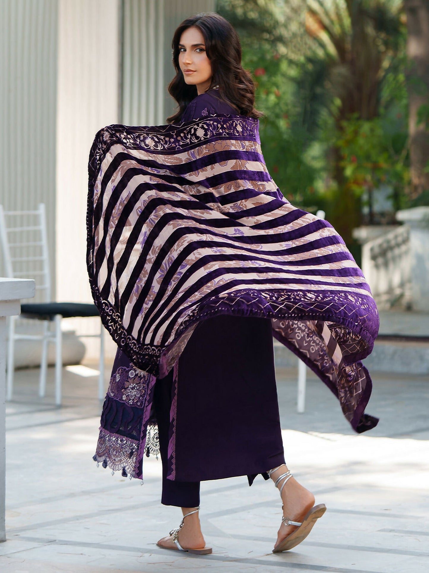 Parishay Panache Winter Corduroy Embroidered Stitched 3-Piece Suit-PNE-06