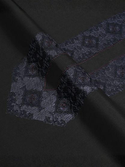 Fabrich Monochrome Edit'26 Wash & Wear Embroidered Unstitched Shalwar Kameez-Black-FAB-9109