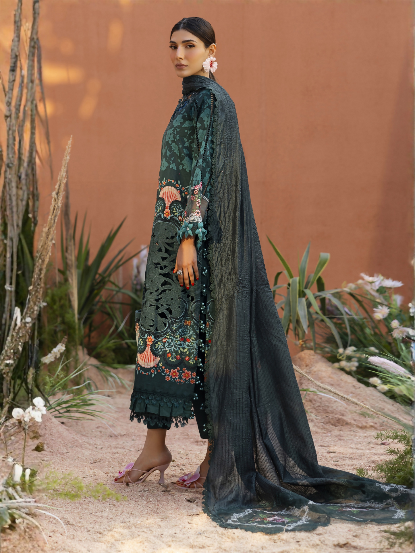 Parishay Ivy Bloom'26 Lawn Embroidered Unstitched 3-Piece Suit-IB-10