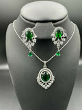 H&A Jewellery One Carat Silver Rhodium Plated Jewellery Set