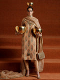 Hussain Rehar Luxury Pret'23 Raw Silk Embellished Stitched 3-Piece Suit-Perzik
