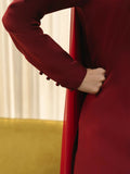 Mannat Clothing Suave Edit Raw Silk Stitched Suit-Claret