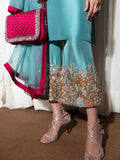 Hussain Rehar Basic Not Basic 3 Raw Silk Embellished Stitched 3-Piece Suit-Azure BNB