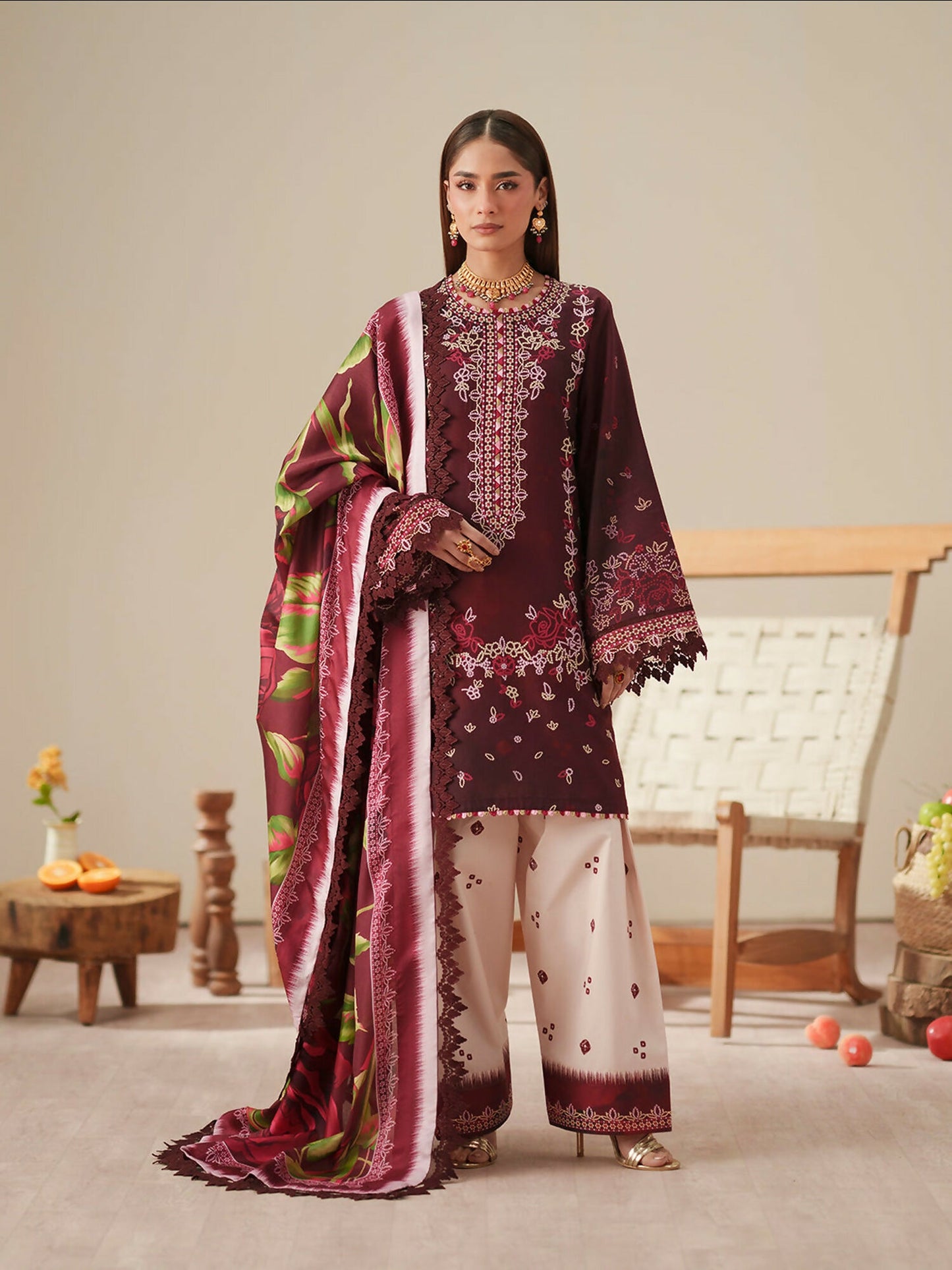 Binilyas Jojo Summer'26 Lawn Embroidered Unstitched 3-Piece Suit-81B