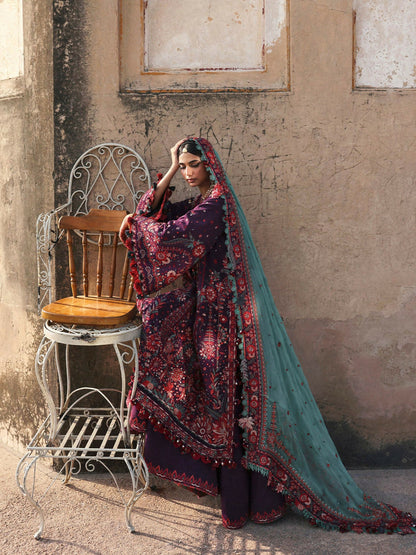 Hussain Rehar Karandi'25 Embroidered Unstitched 3-Piece Suit-Sultana