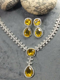 H&A Jewellery One Carat Silver Rhodium Plated American Diamond Set