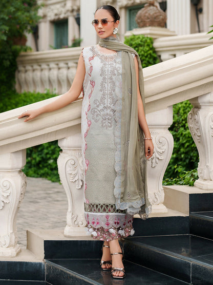 Parishay Ivy Bloom Viscose Embroidered Stitched 3-Piece Suit-IW-13