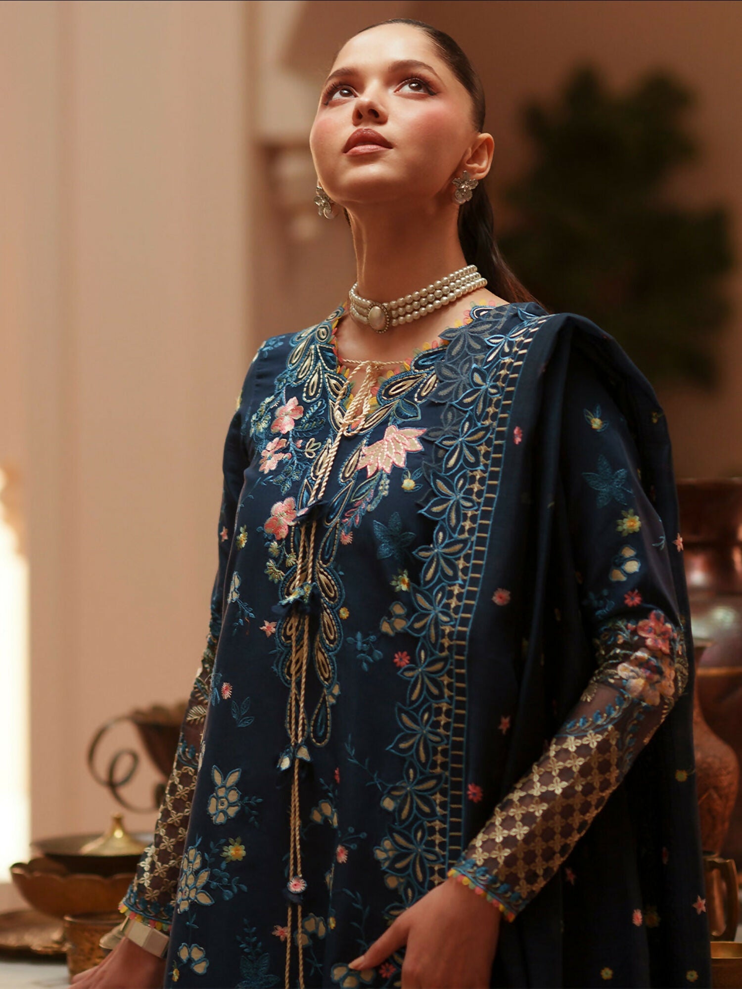 Binilyas Mashriq Luxury Lawn'26 Embroidered Unstitched 3-Piece Suit-D-117-C