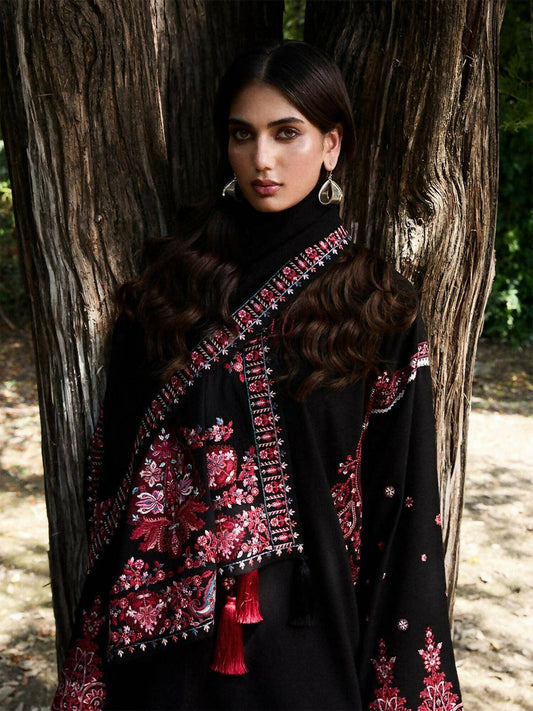 Jugnu By Hussain Rehar AW 25 - Edit I Karandi Embroidered Scarf-Banhi