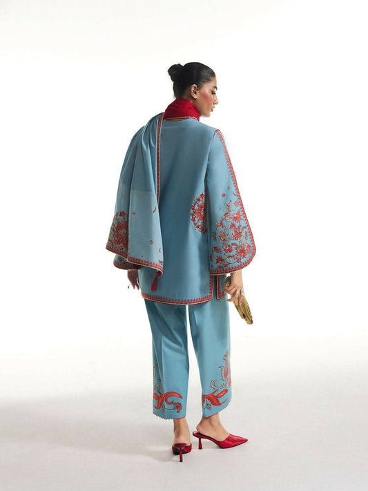 Jugnu by Hussain Rehar SS'25 Eid Pret Edit II Cotton Embroidered 2-Piece Suit-Nouri