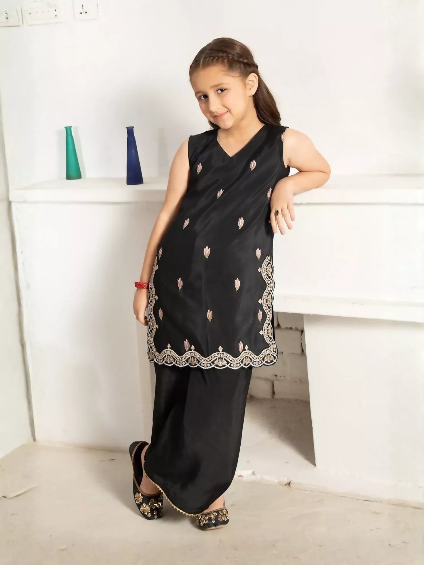 Panache Apparel Noore Eid Edit Sheesha Silk Embroidered Stitched Suit-Raha