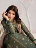 Shurooq Echoes In Bloom Zari Cotton Net Embellished Stitched 3-Piece Suit-Emerald Whisper