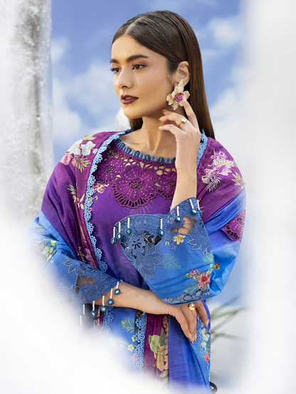 Parishay Ivy Bloom'26 Lawn Embroidered Unstitched 3-Piece Suit-IB-06