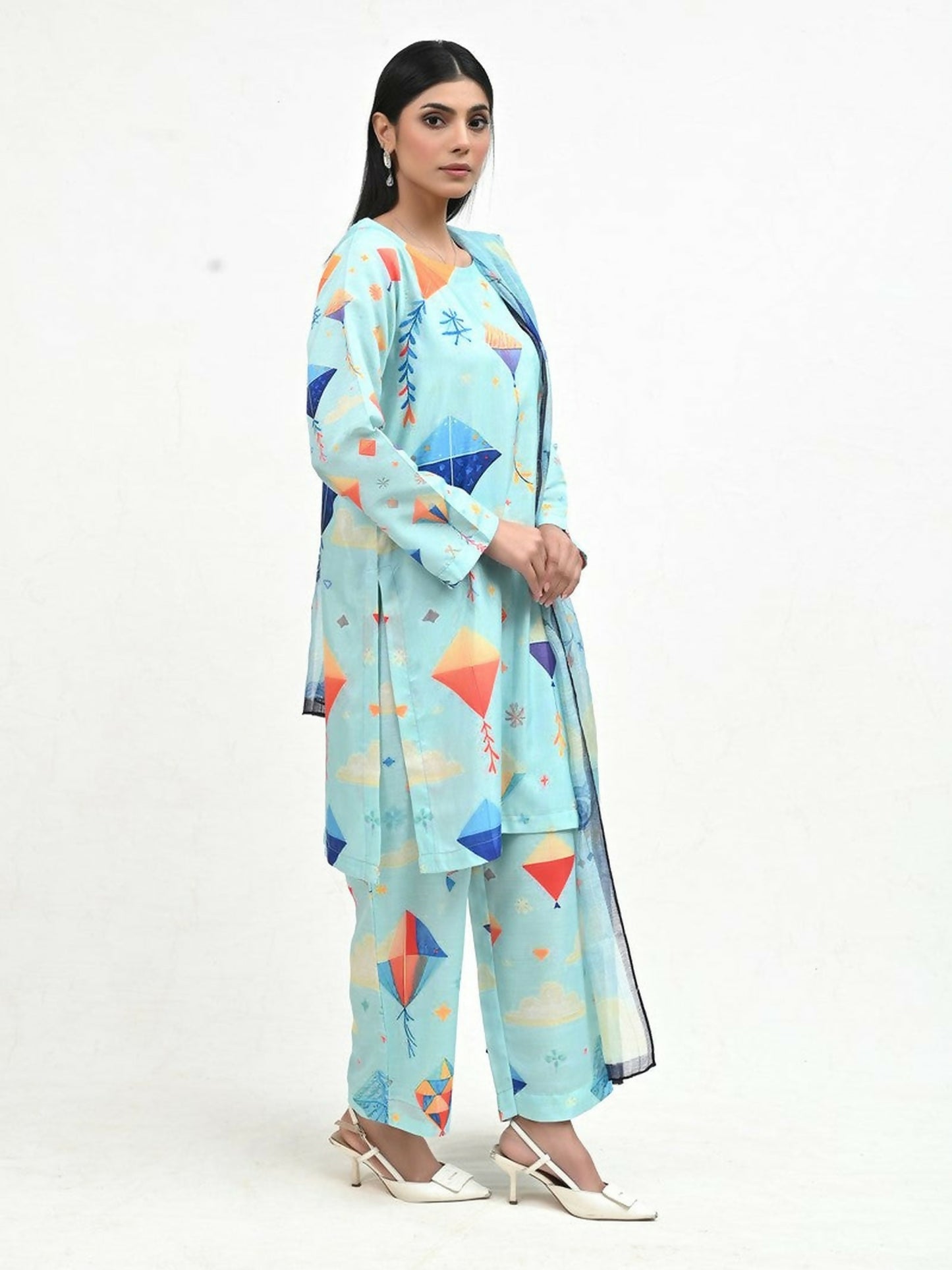 Imran Aftab Basant Mela Raw Silk Printed Stitched 3-Piece Suit-IARP 01
