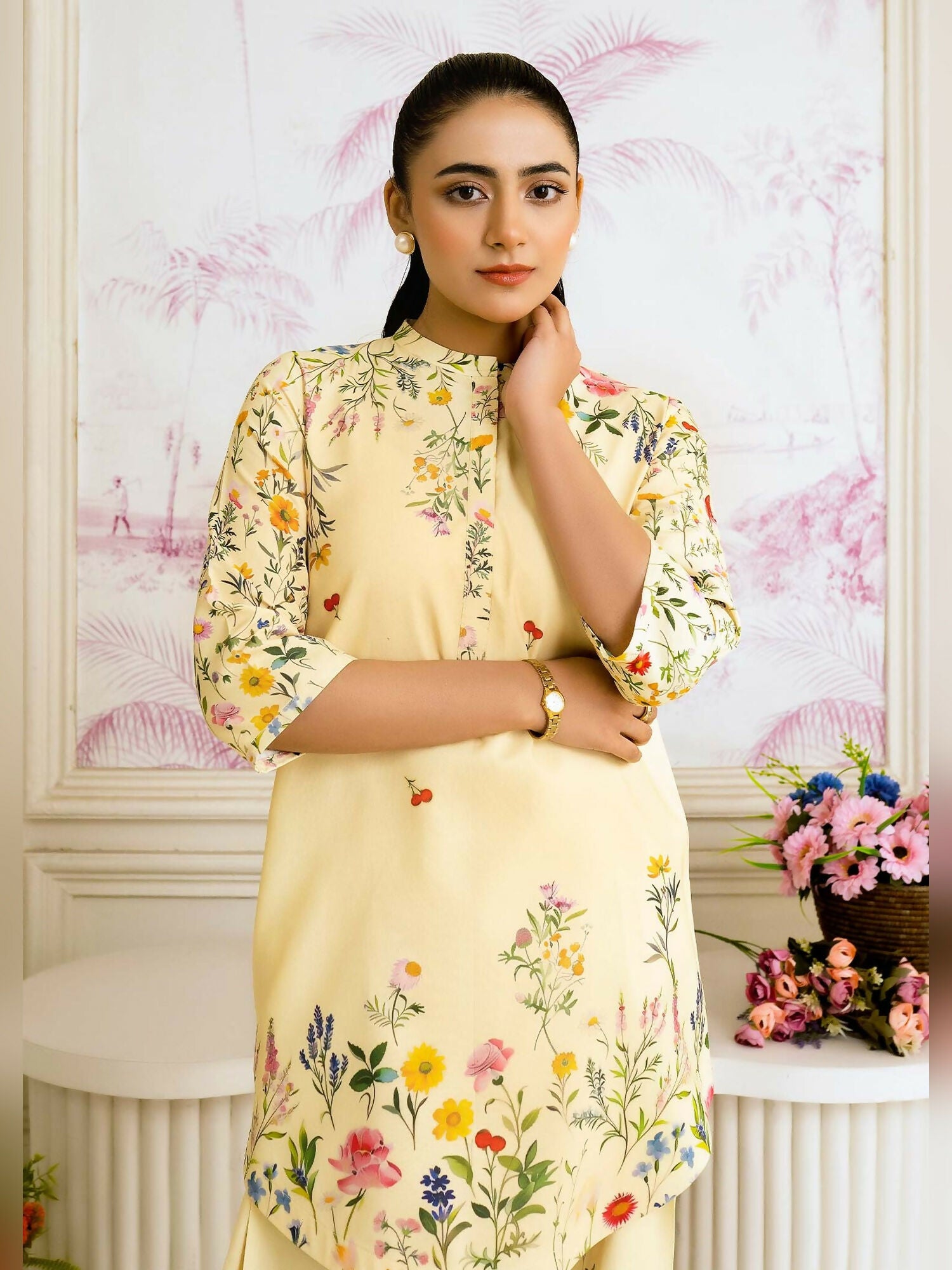 Allure By IH Salina Lawn Silk Printed Co-Ord Set-Blossom