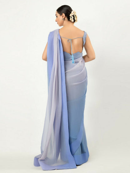 Imran Aftab Chiffon Printed Stitched Saree-IASC 16