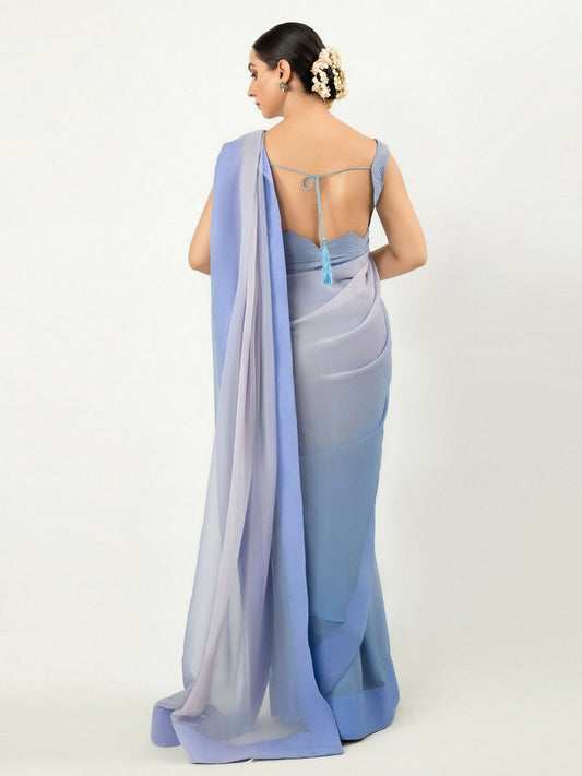 Imran Aftab Chiffon Printed Stitched Saree-IASC 16