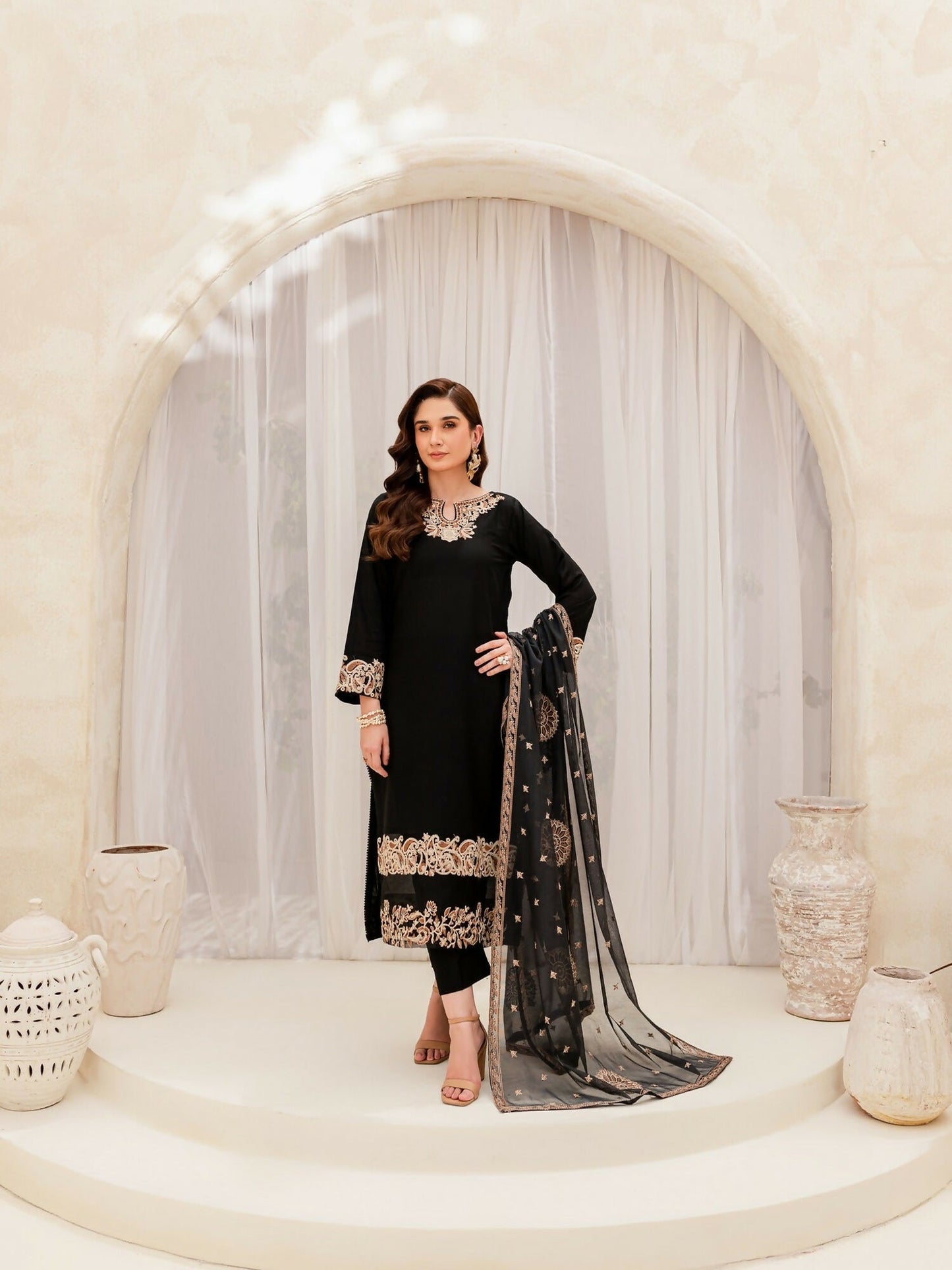 Panache Apparel Lawn Embroidered Stitched 2-Piece Suit-Coco