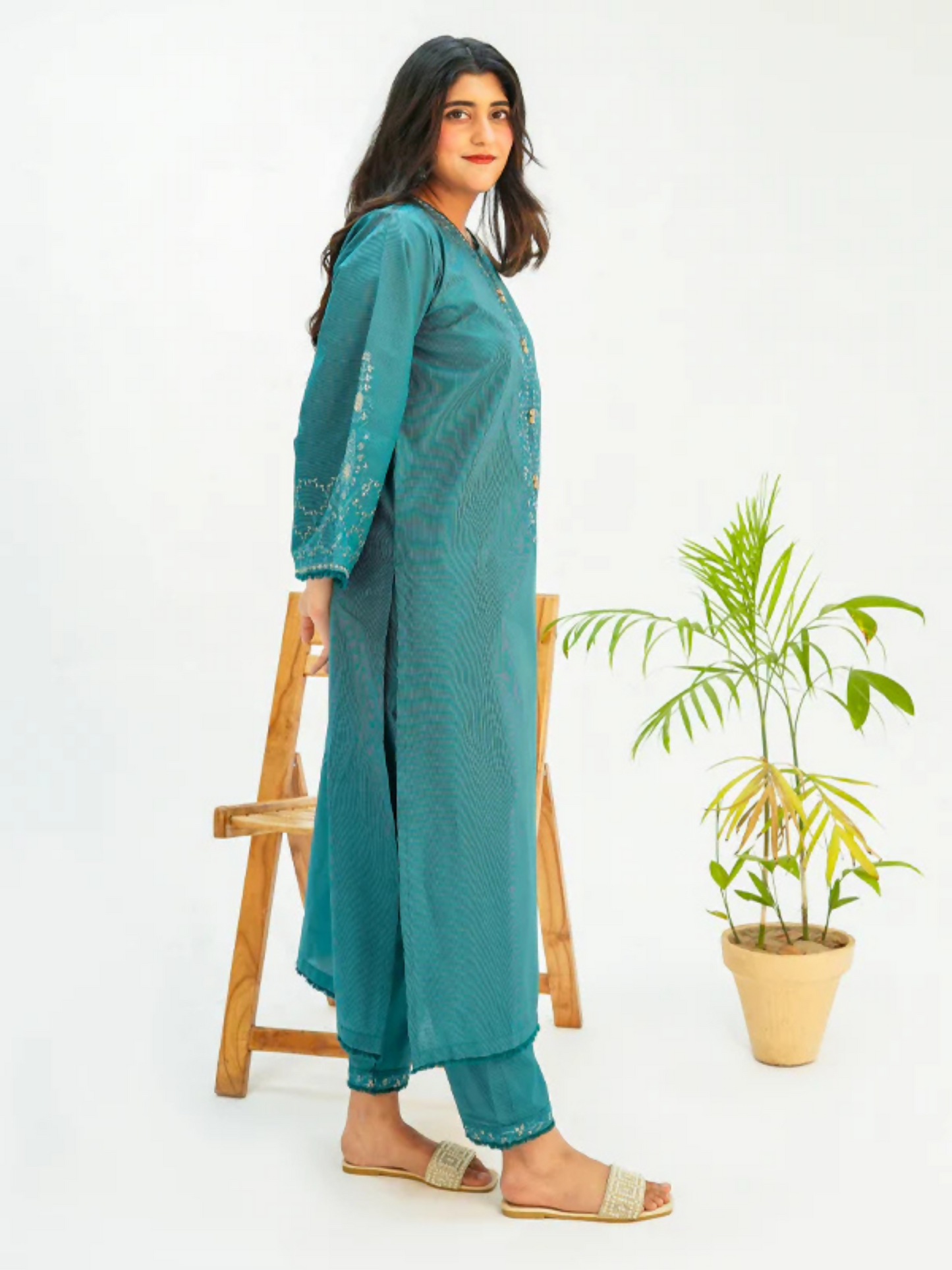 MH Cloth House Khaadi Net Embroidered Stitched 2-Piece Suit-Zamurd