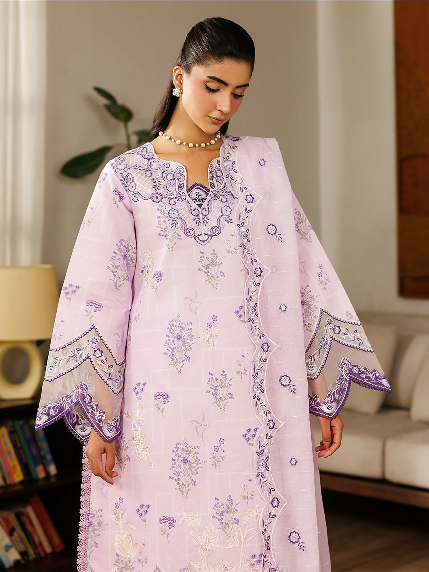 Mahnur Leila Lawn'26 Embroidered Unstitched 3-Piece Suit-L-04
