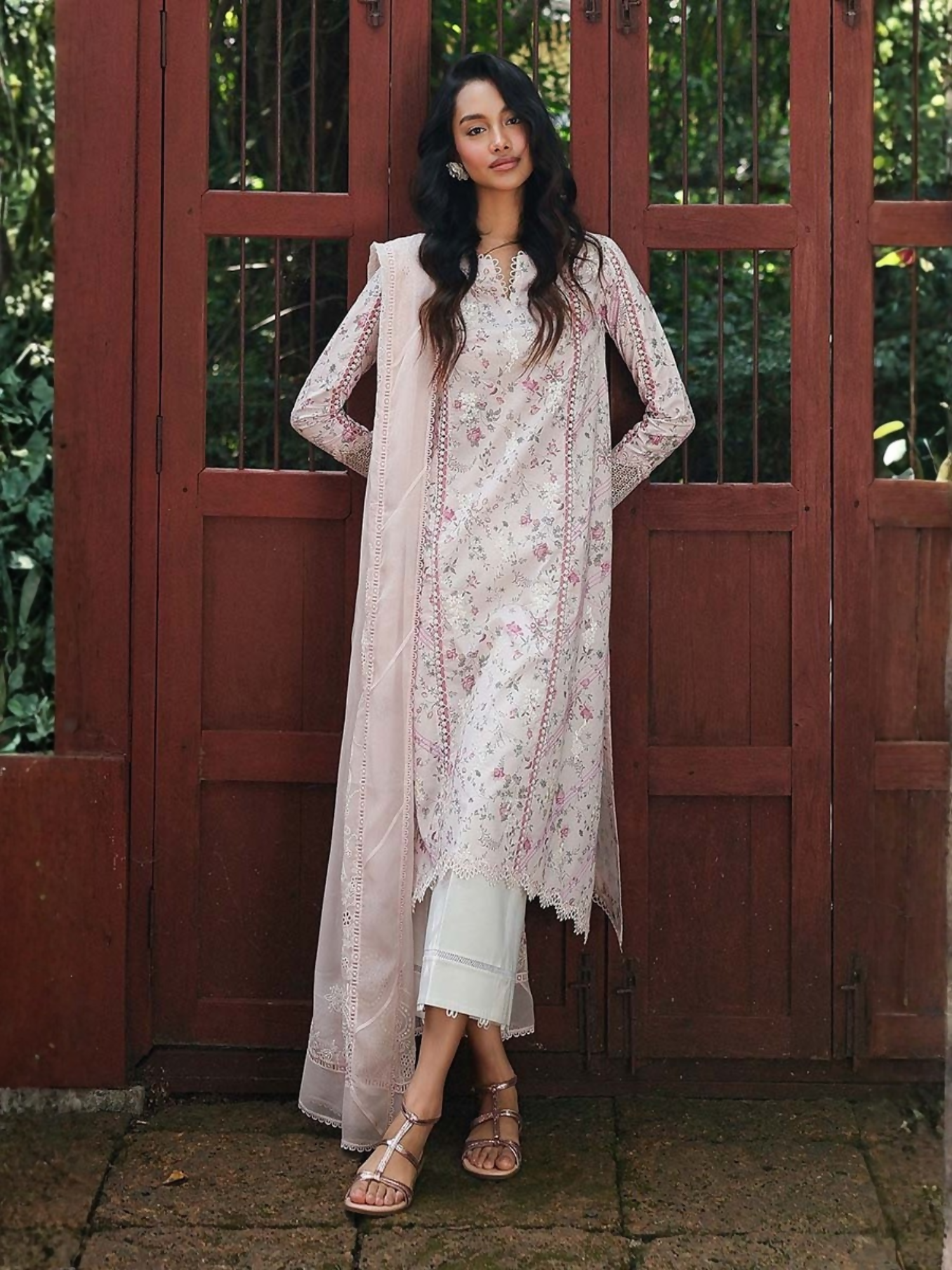 Pink Qalamkar Qprints Lawn'26 Embroidered Unstitched 3-Piece Suit-AX-02-(A)-AILSA