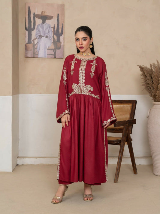 Stylish Collection Amaya Pret Linen Embroidered Stitched 2-Piece Suit-Alishba