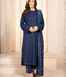 Zeephire Dhanak Embroidered Stitched 3-Piece Suit-Navy Azurita