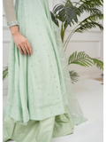 Allure By IH Lehr Chiffon Embroidered Lehenga-Matcha