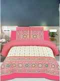 Salonika Printed 3 Piece King Bedsheet Set-144