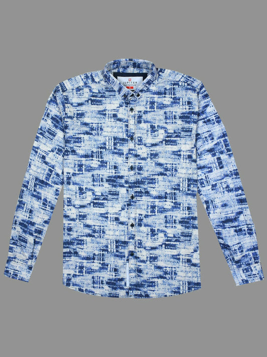 Jupiter cotton-linen blend summer shirt for men featuring a slim collar, button-down front, and long sleeves with a soft, breathable texture.
