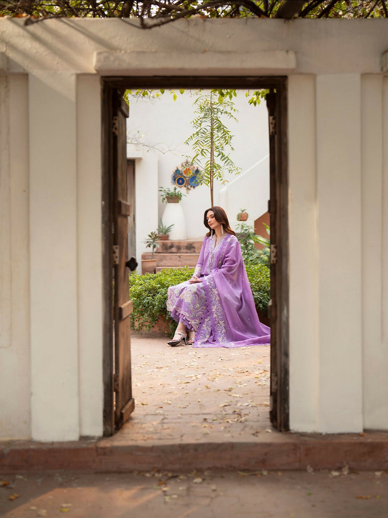 Mahnur Angan Lawn'26 Embroidered Stitched 3-Piece Suit-AN-009