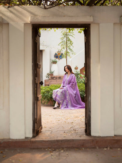 Mahnur Angan Lawn'26 Embroidered Stitched 3-Piece Suit-AN-009