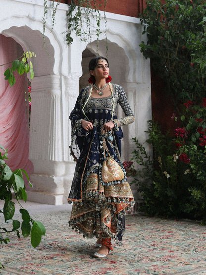 Hussain Rehar Festive Unstitched'26 Korean Raw Silk Embroidered 3-Piece Suit-Nain Tara