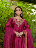 Farooq Hameed Studio Glass Silk Embroidered Stitched 3-Piece Suit-Nyra