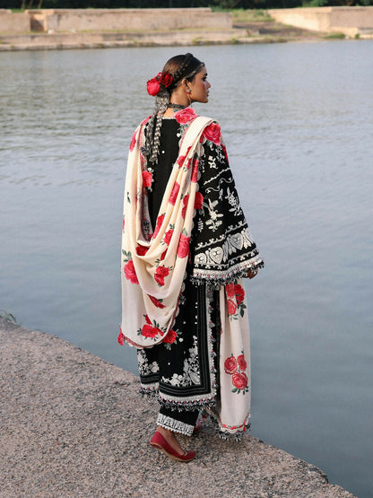 Hussain Rehar Karandi'25 Embroidered Unstitched 3-Piece-Rose